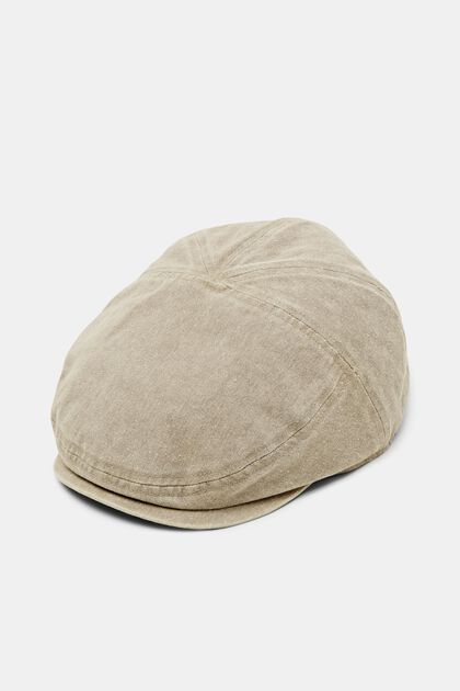 Gorra plana de lona de algodón, TAUPE, overview