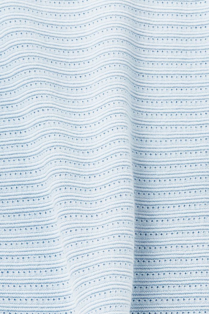 Jersey de punto a rayas con diseño combinado, NEW PASTEL BLUE, detail image number 5