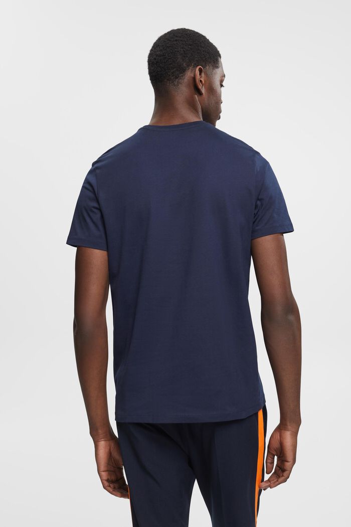Camiseta de corte ajustado en algodón Pima, NAVY, detail image number 3