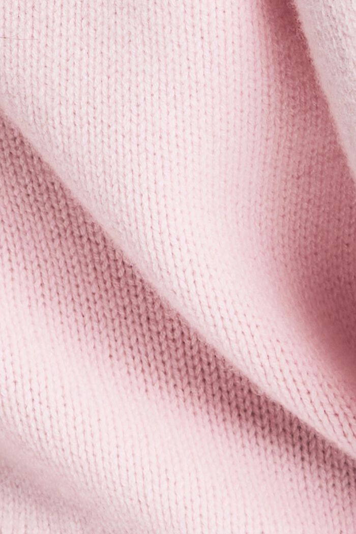 Jersey de lana y cachemir con logotipo, PASTEL PINK, detail image number 4