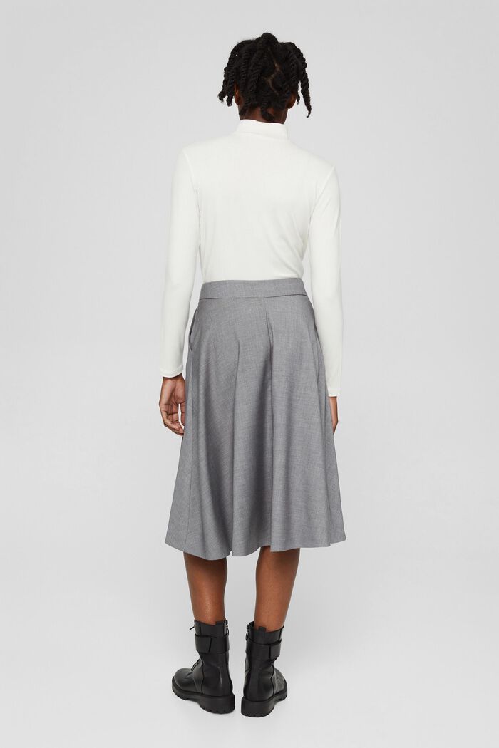 Con lana: falda en línea A muy elegante, MEDIUM GREY, detail image number 3