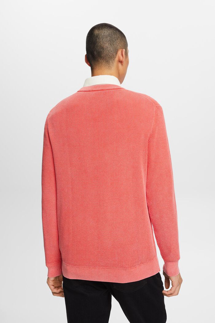 Jersey básico de cuello redondo, 100% algodón, CORAL RED, detail image number 3