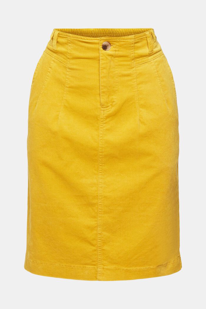 Falda en pana de algodón, DUSTY YELLOW, detail image number 7