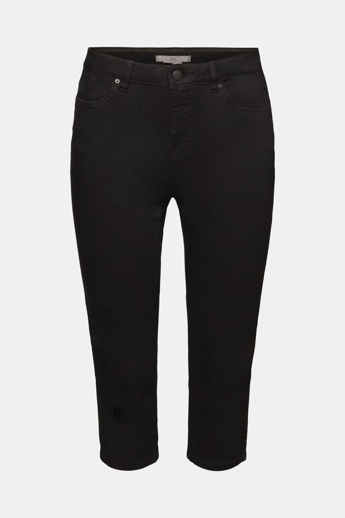 Pantalón capri en algodón ecológico, BLACK, detail image number 6