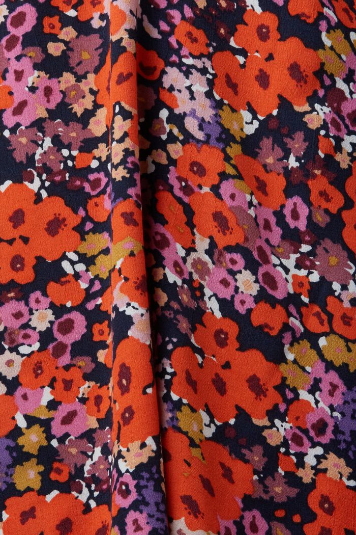 Blusa con diseño floral y cuello en pico, NEW NAVY, detail image number 4
