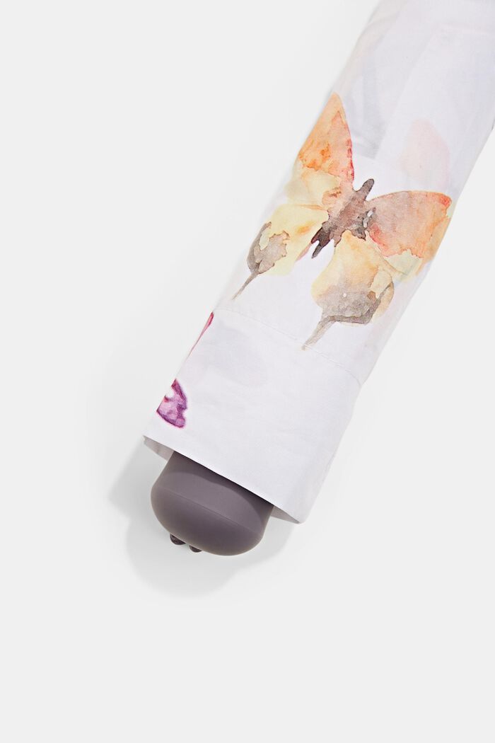 Paraguas plegable con estampado de mariposas, ONE COLOR, detail image number 1
