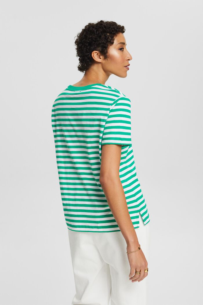 Camiseta flameada con cuello redondo, GREEN, detail image number 3