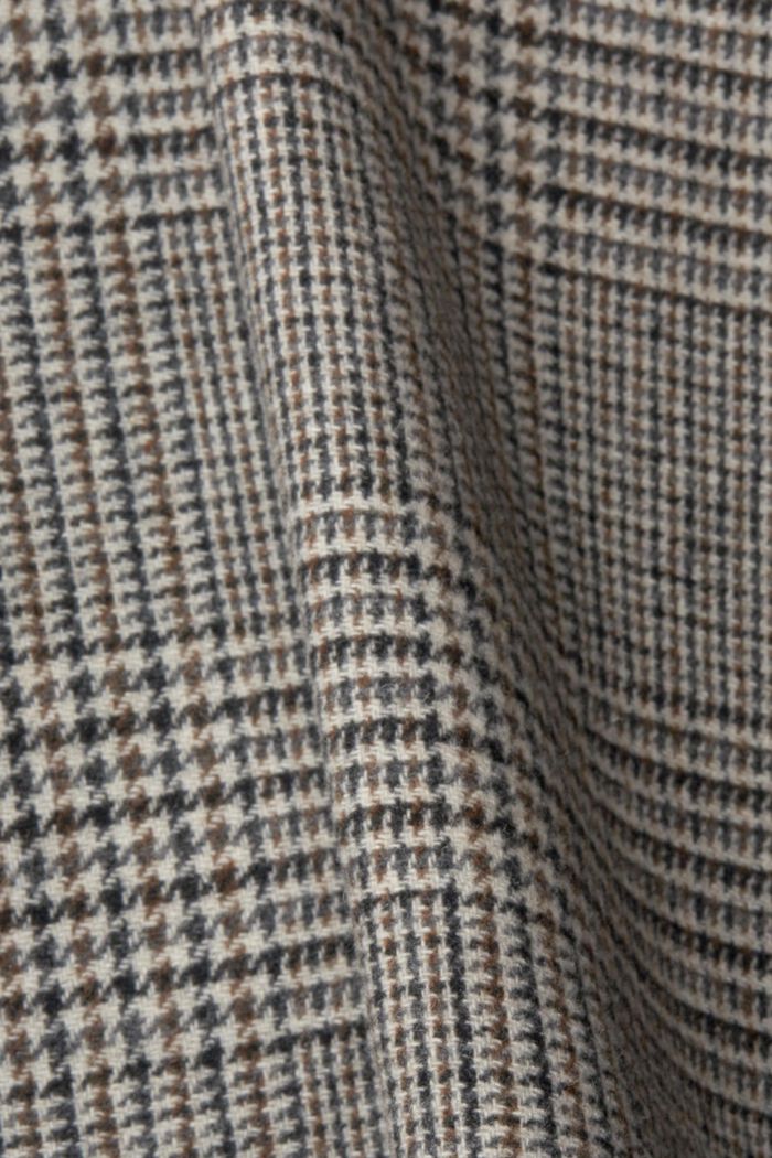 Abrigo con estampado príncipe de Gales en una mezcla de lana, GREY, detail image number 4