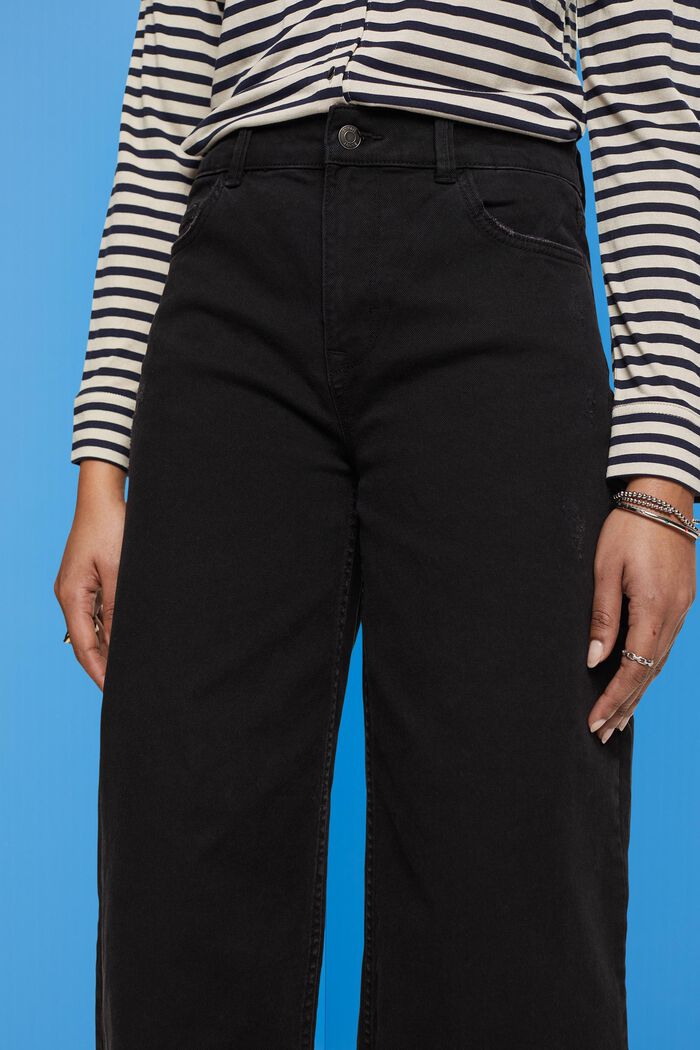 Pantalón culotte de tiro alto con perneras anchas, BLACK, detail image number 2