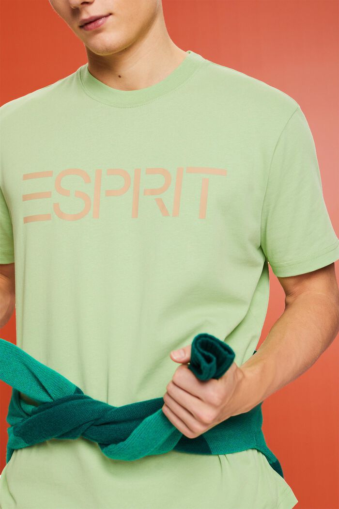 Camiseta unisex en jersey de algodón con logotipo, LIGHT GREEN, detail image number 3