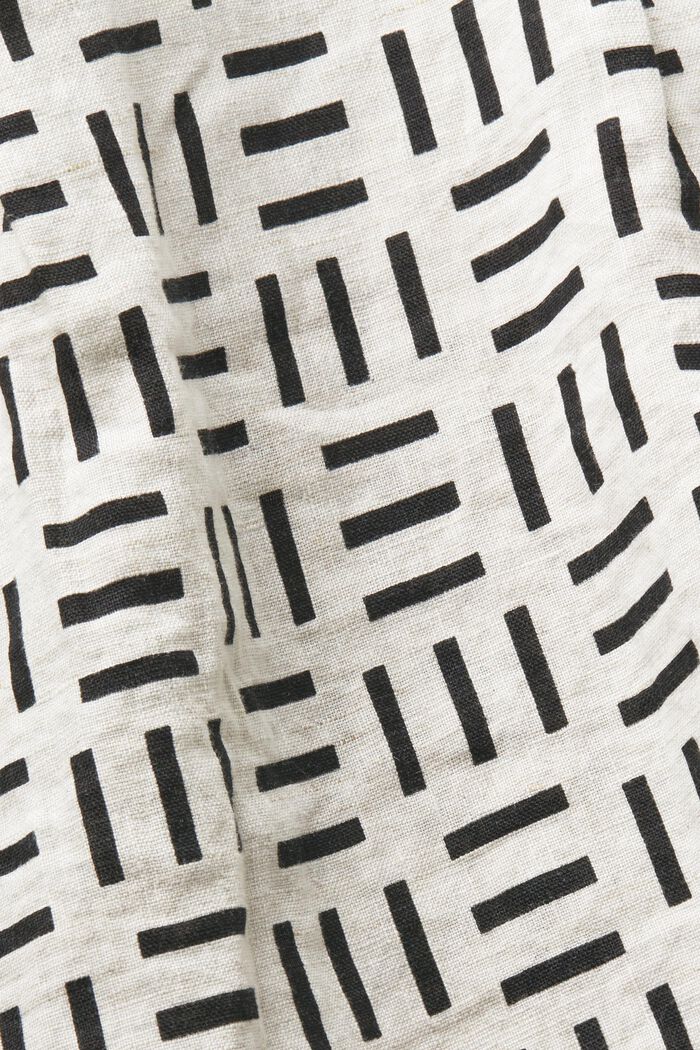 Camisa abotonada estampada de lino, WHITE, detail image number 4