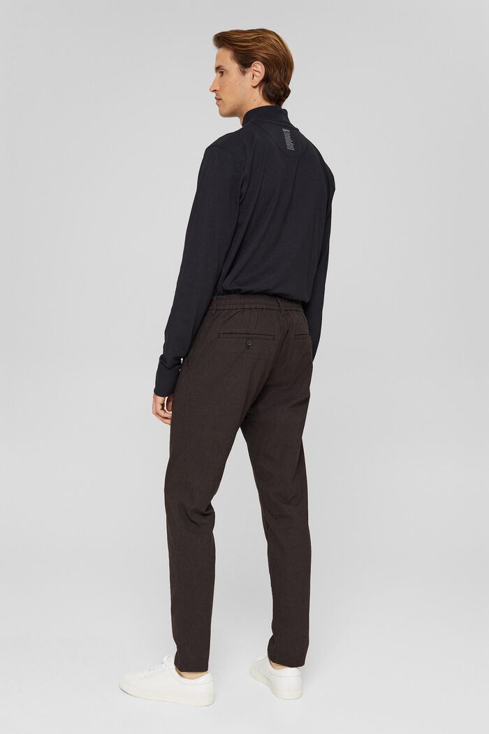 Pantalón de traje en dos tonos, mezcla de algodón, DARK BROWN, detail image number 3