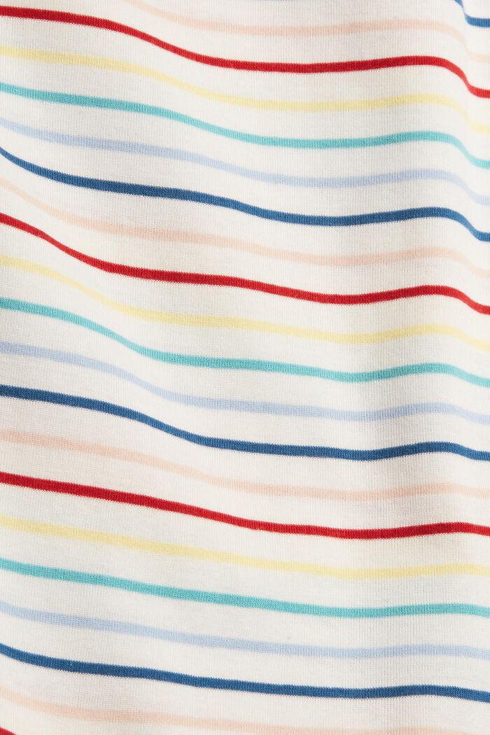 Camiseta de manga larga a rayas en algodón, OFF WHITE, detail image number 4
