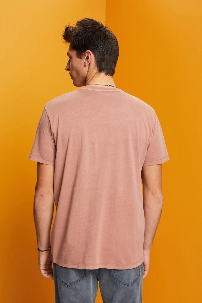 Camiseta con efecto lavado, 100 % algodón, DARK OLD PINK, detail image number 3