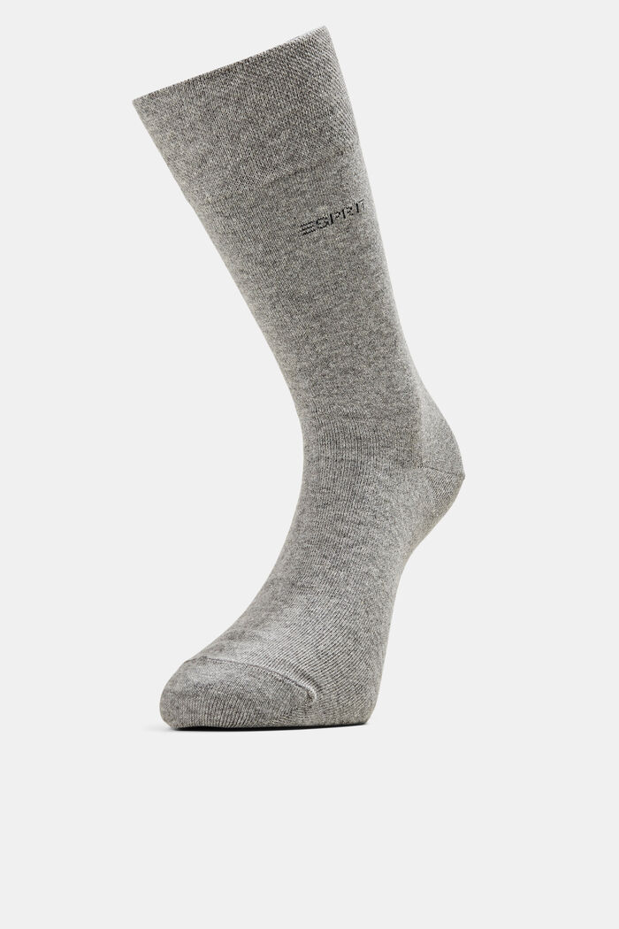 Pack de dos calcetines con remate suave, mezcla de algodón ecológico, LIGHT GREY MELANGE, detail image number 0