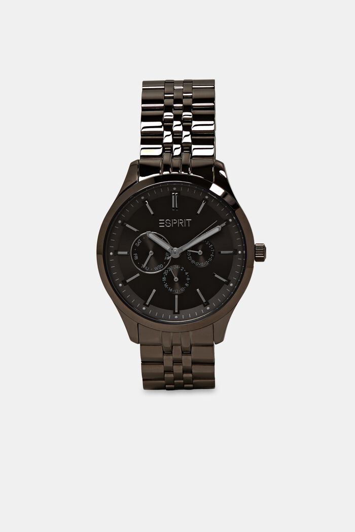 Reloj de acero inoxidable con pulsera de eslabones, GREY, detail image number 0