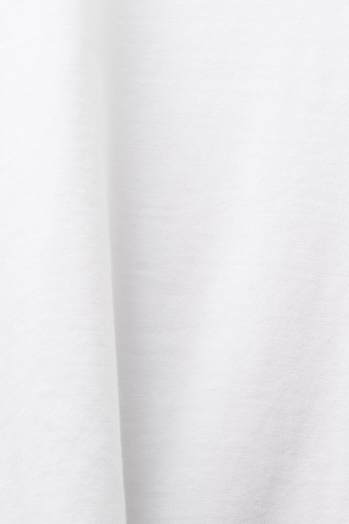Camiseta de algodón pima con cuello redondo, WHITE, detail image number 5