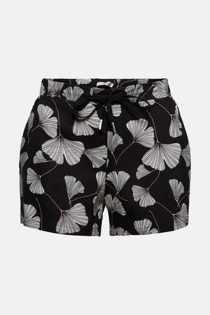 Shorts de pijama con estampado de hojas de ginkgo, LENZING™ ECOVERO™