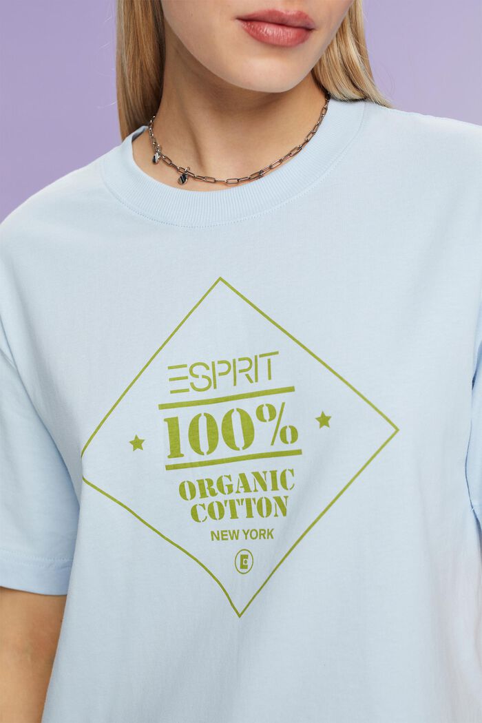 Camiseta estampada de algodón ecológico, PASTEL BLUE, detail image number 3