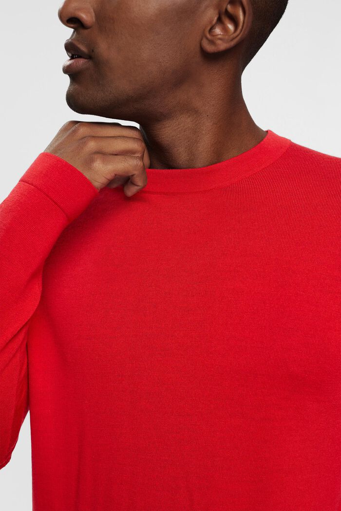 Jersey de lana de punto, DARK RED, detail image number 0