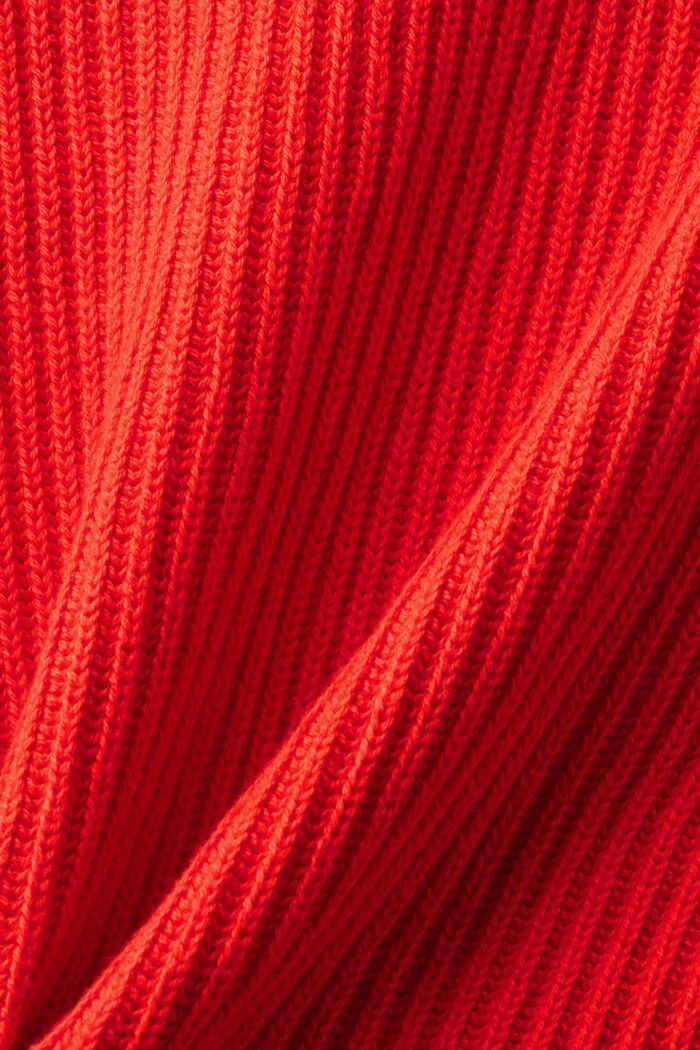 Cardigan de punto acanalado con cremallera, RED, detail image number 5