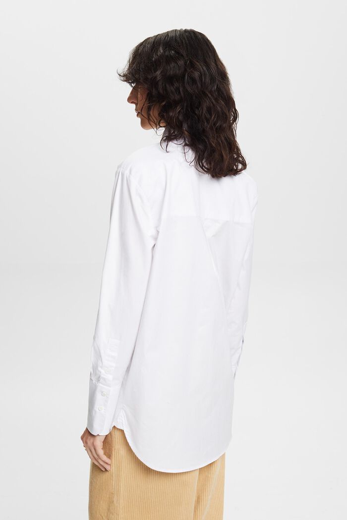 Blusa camisera con corte holgado, WHITE, detail image number 4