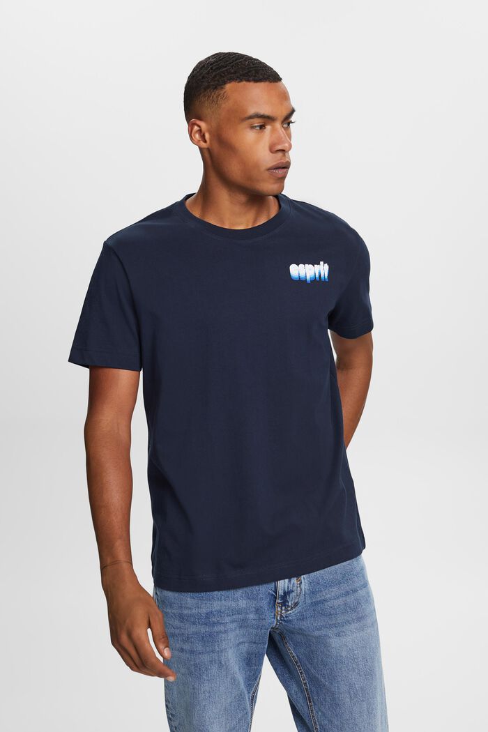Camiseta de tejido jersey con estampado, 100% algodón, NAVY, detail image number 0