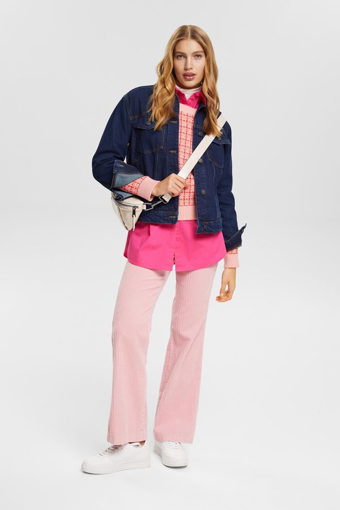 Blusa de algodón con bolsillo, PINK FUCHSIA, detail image number 1