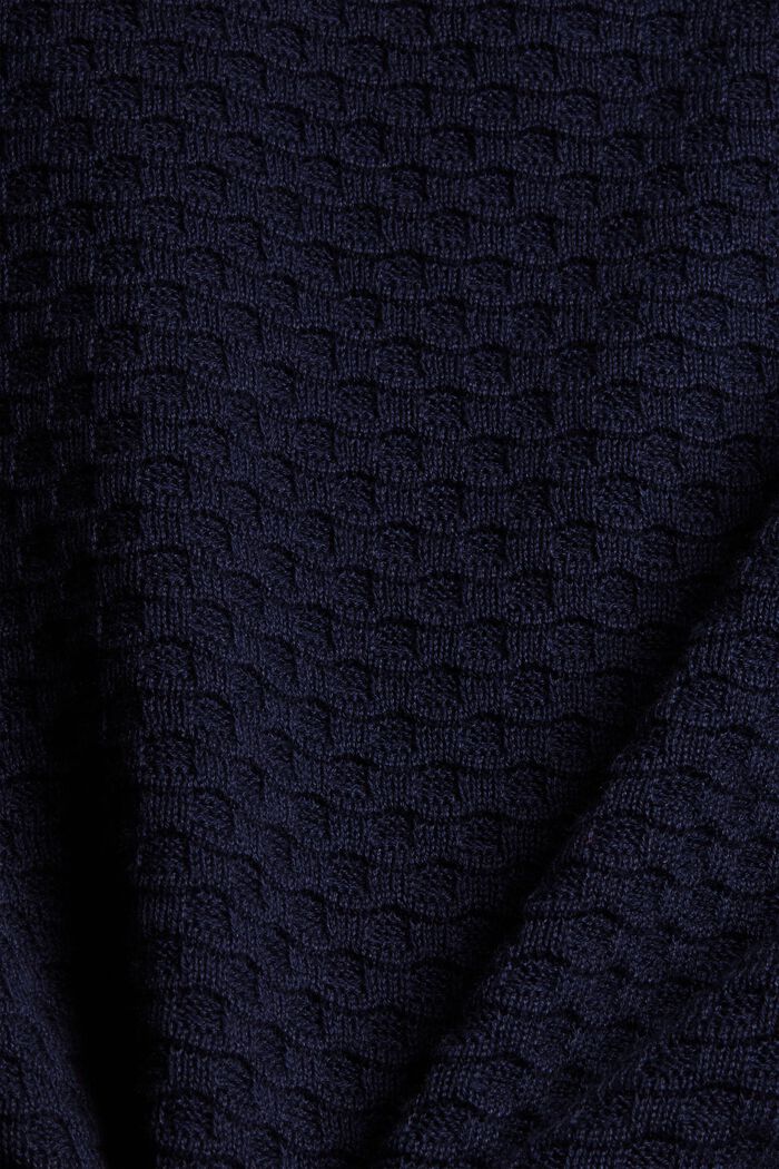 Jersey con textura apanalada, 100% algodón, NAVY, detail image number 4