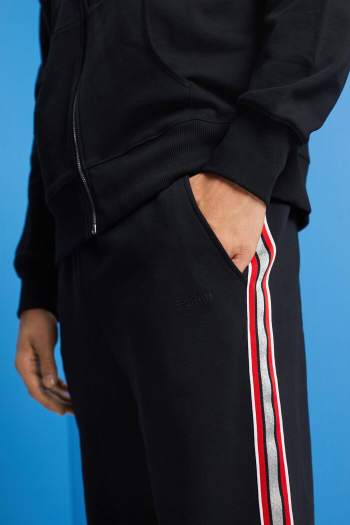Pantalón deportivo de algodón a rayas, BLACK, detail image number 2