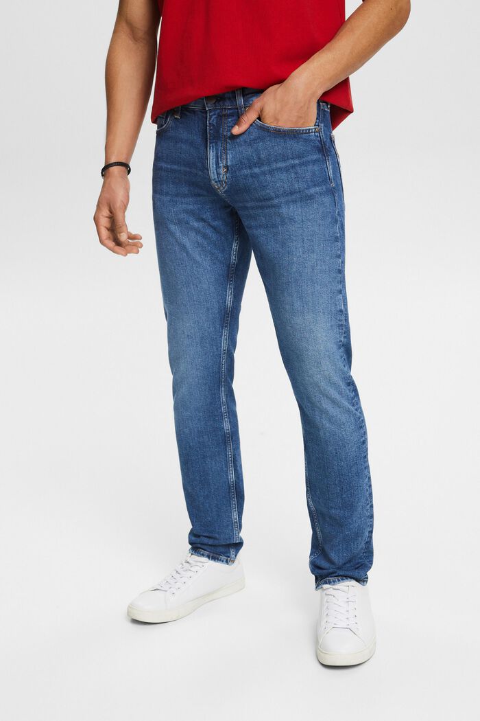 Jeans mid-rise slim fit, BLUE MEDIUM WASHED, detail image number 0