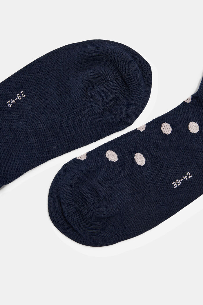 Pack de 2 pares de calcetines para deportivas con malla, algodón ecológico, MARINE, detail image number 1