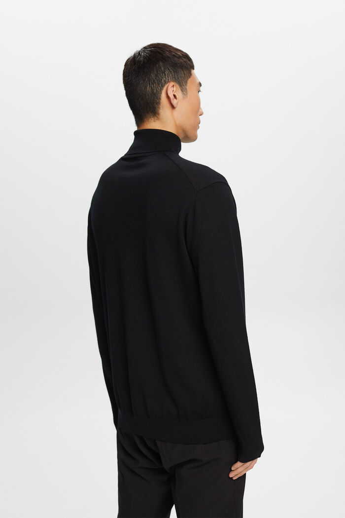 Jersey de lana merino con cuello alto, BLACK, detail image number 3
