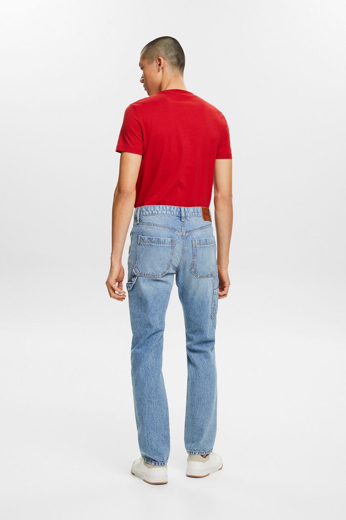 Jeans mid-rise straight fit de estilo carpintero, BLUE LIGHT WASHED, detail image number 2