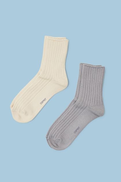 Pack de 2 pares de calcetines de punto acanalado