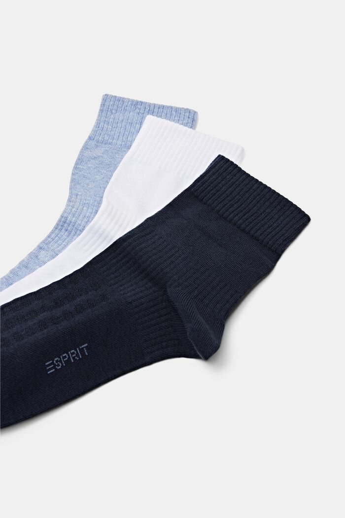 Pack de 3 calcetines de algodón ecológico acanalado, BLUE, detail image number 2
