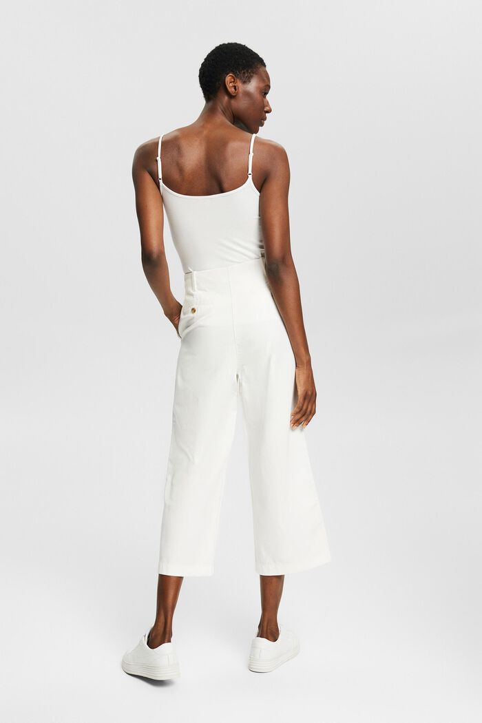 Pantalón culotte en 100 % algodón Pima, OFF WHITE, detail image number 3