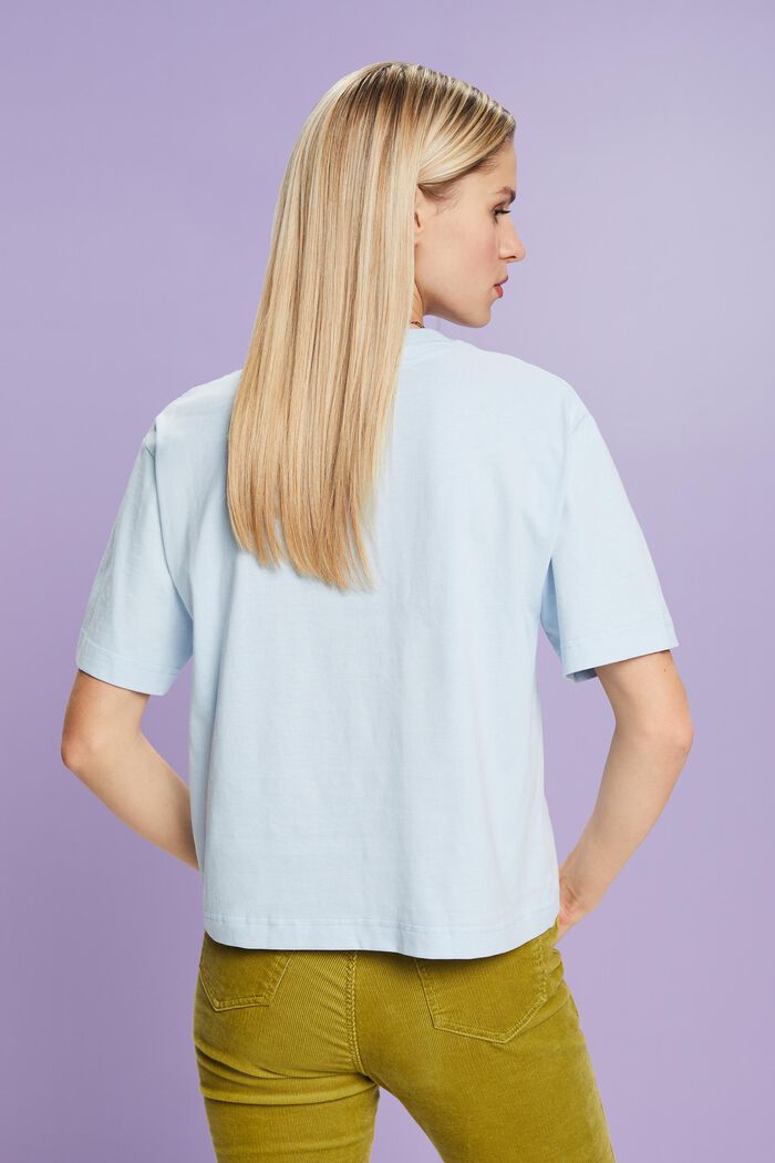 Camiseta estampada de algodón ecológico, PASTEL BLUE, detail image number 2