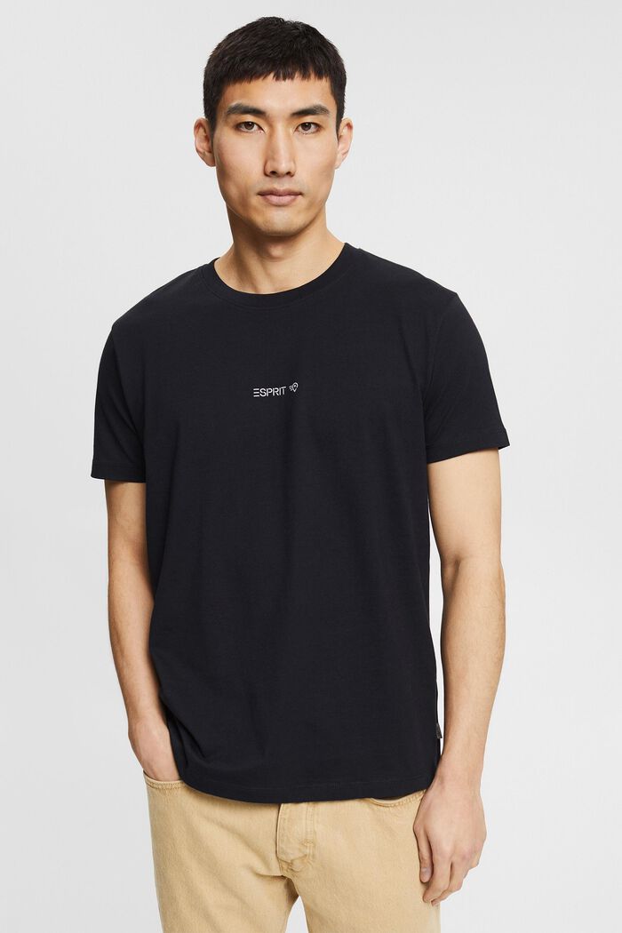 Camiseta con estampado en la espalda, 100% algodón ecológico, BLACK, detail image number 0