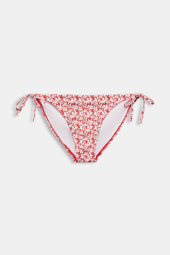 Braga de bikini con lazada estampada a los lados, DARK RED, detail image number 3