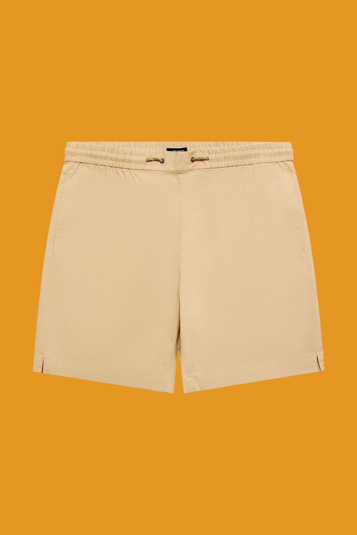Pantalón corto sin cierre en popelina de algodón, SAND, detail image number 7