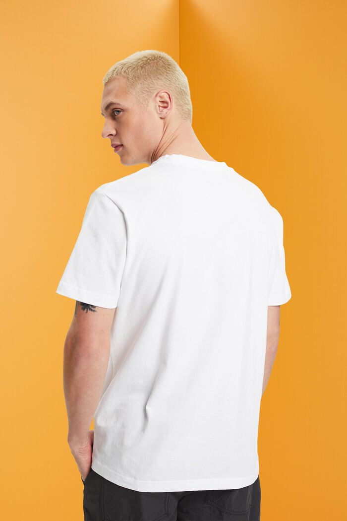 Camiseta de algodón sostenible con diseño de corazón, WHITE, detail image number 3
