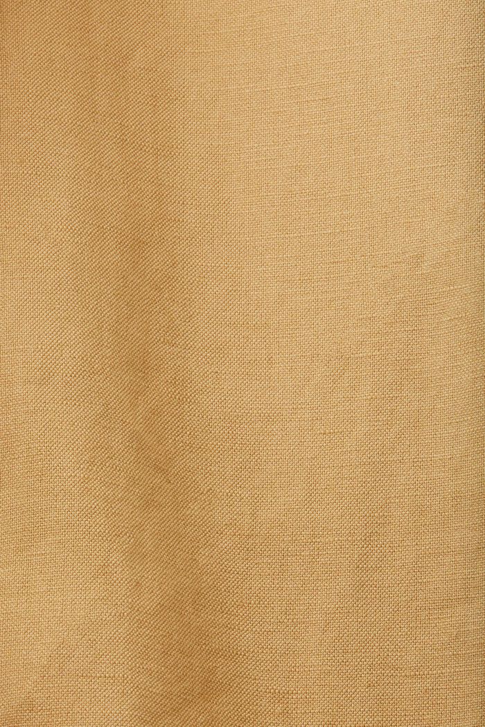 Pantalones en mezcla de algodón y lino, KHAKI BEIGE, detail image number 6