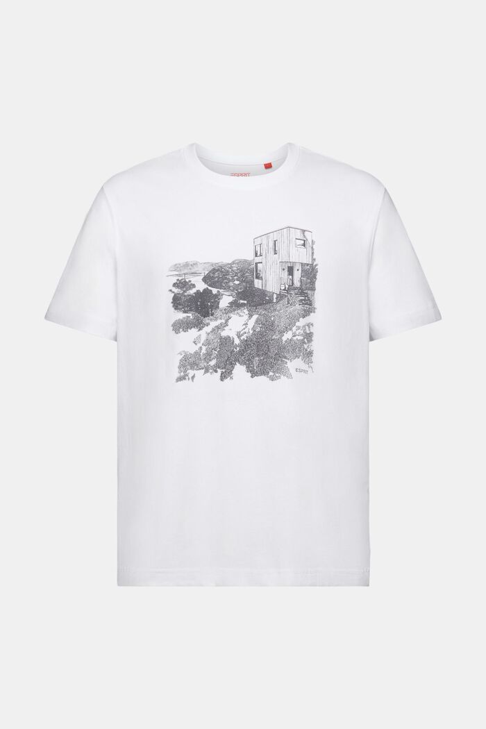 Camiseta con estampado geométrico, WHITE, detail image number 6