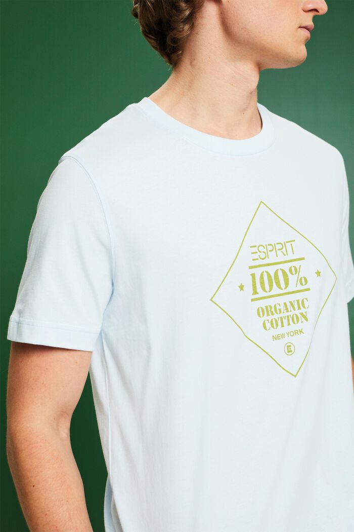 Camiseta de algodón con logotipo estampado, PASTEL BLUE, detail image number 3