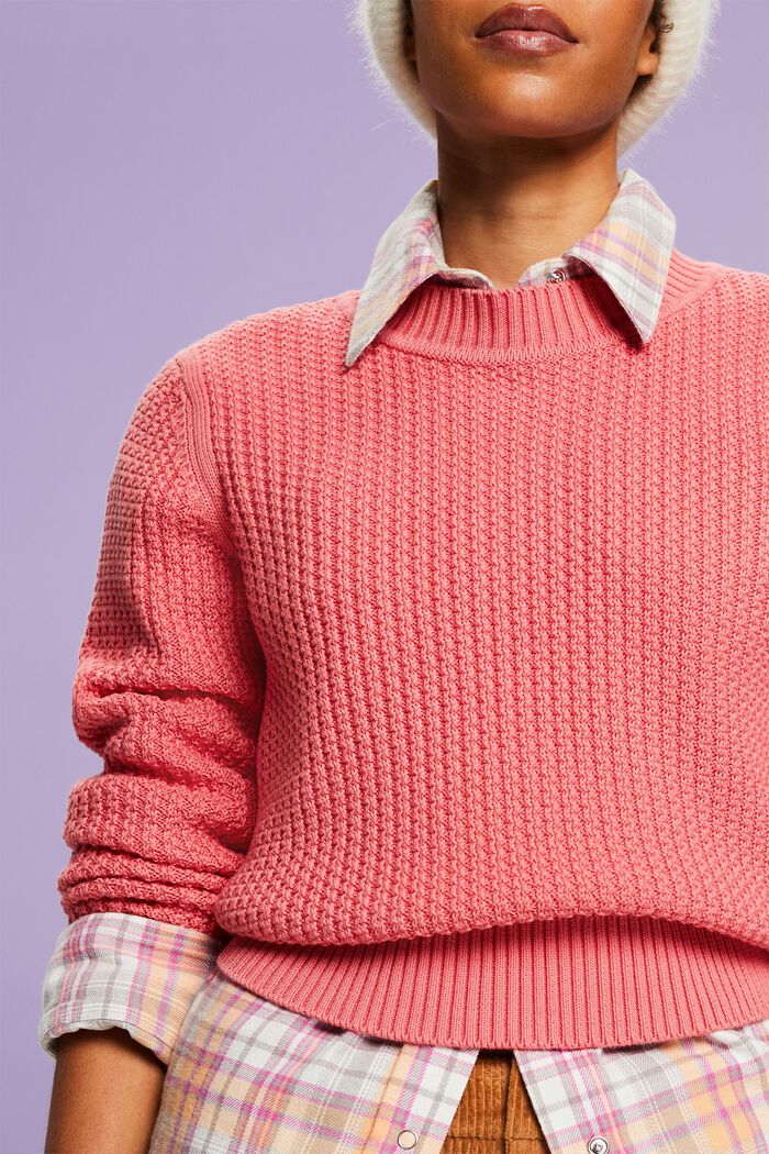 Jersey de punto con cuello redondo, PINK, detail image number 2