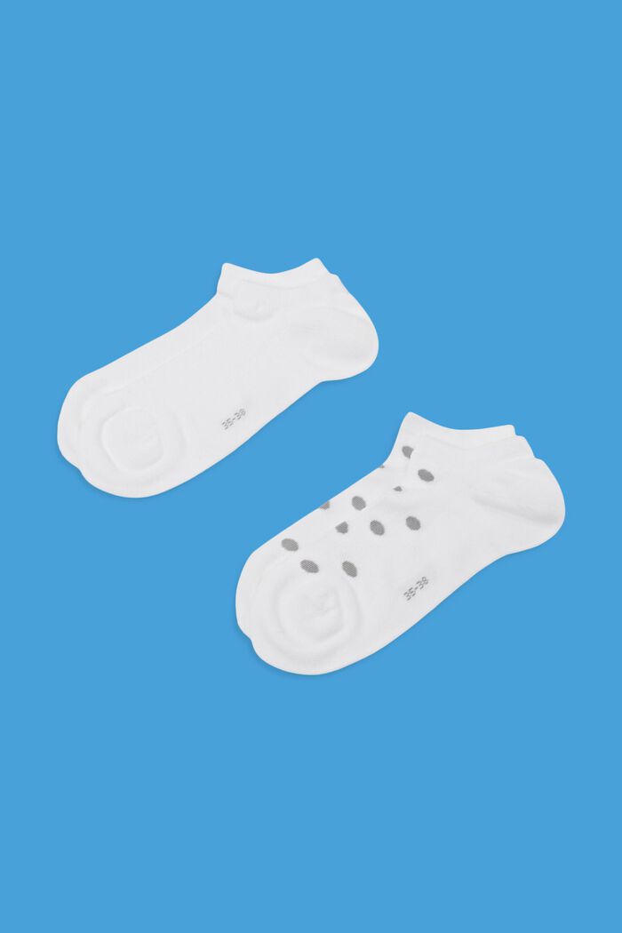 Pack de 2 pares de calcetines para deportivas con malla, algodón ecológico, NEW WHITE, detail image number 1
