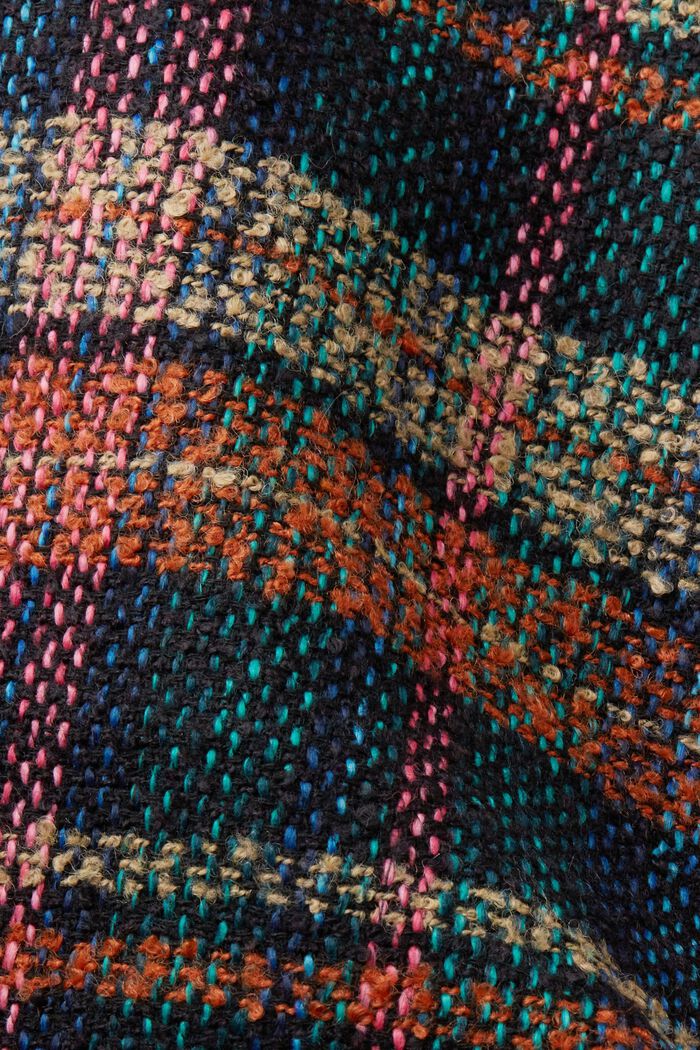 Chaqueta de tweed de lana con estampado tartán, BLACK, detail image number 5