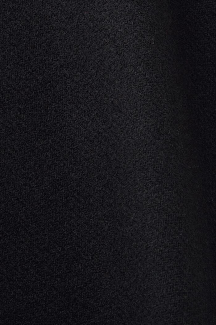 Abrigo con capucha separable en mezcla de lana, BLACK, detail image number 5
