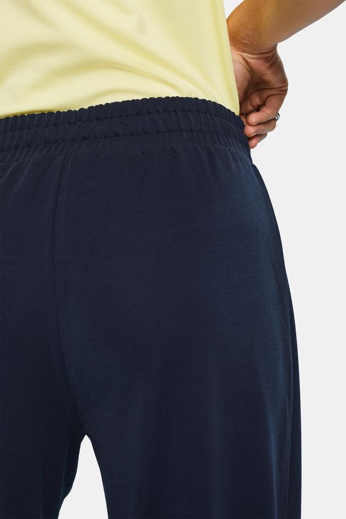 Pantalones wide leg sin cierre con pliegue permanente, NAVY, detail image number 3